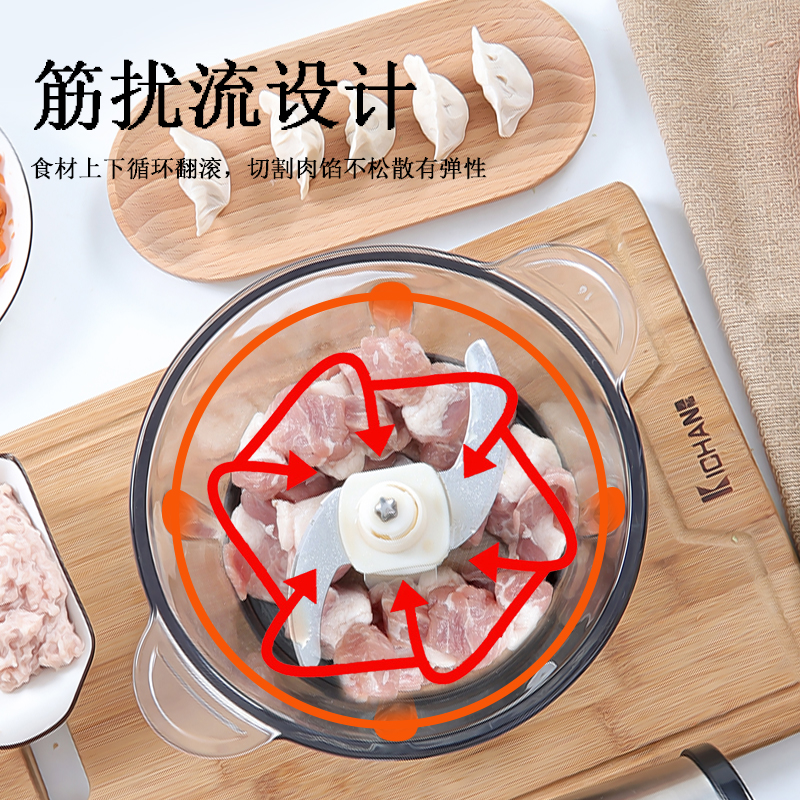 绞肉机家用电动小型多功能打肉馅蒜泥器碎菜搅拌辅食料理机不锈钢
