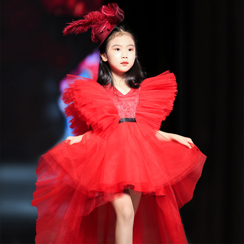 儿童礼服女童模特走秀花童公主裙女2021新款气质小女孩钢琴演出服
