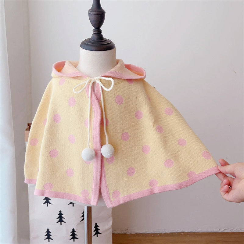 新款儿童可爱连帽毛衣披风女宝宝洋气点点针织衫外套春秋款斗篷潮,童装/婴儿装/亲子装,披风/斗篷,淘宝优惠券,粉丝福利购,淘宝优惠卷