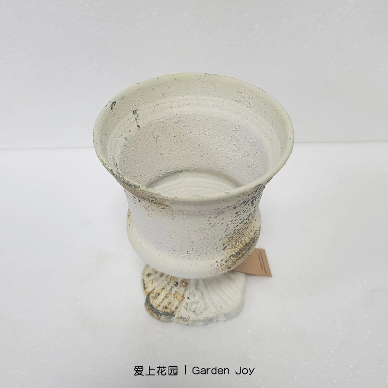 爱上花园丨园艺杂货 花园庭院装饰摆件 铁皮白色洒金花朵底座奖杯,鲜花速递/花卉仿真/绿植园艺,花盆,淘宝优惠券,粉丝福利购,淘宝优惠卷