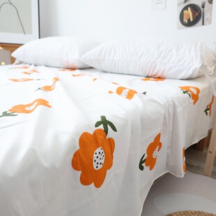 田园花朵纯棉全棉单双人学生宿舍床单单件可配枕套被套床笠四件套