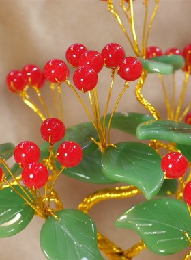 水晶玉髓摇钱树家居客厅创意装饰酒柜玄关桌面闺蜜生日伴手礼摆件