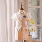 新款 夏季 花童男童主持人礼服宝宝周岁生日小西服英伦 套装 儿童西装