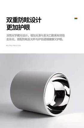 全光谱98高显圆形明装卧室饭厅吸顶式直筒防眩光LED迷你3500k射灯