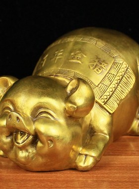 纯铜猪一对猪生肖猪金猪家居装饰品工艺品礼品猪存钱罐桌面铜摆设