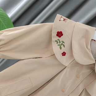 女宝宝风衣外套春秋款2023新款时髦春季儿童小童女童洋气春装衣服