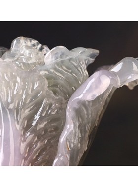 威弗列德天然寿山石芙蓉摆件手工原石雕刻客厅玄关白菜摆件