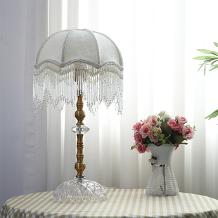 创意法式田园装饰台灯结婚卧室温馨床头灯公主风调光美式乡村灯具