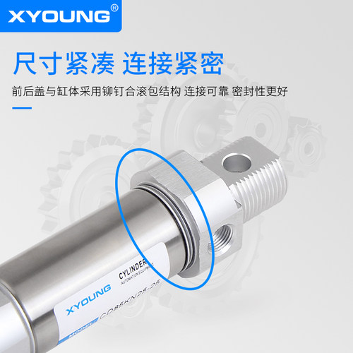 XYOUNG气动轴不旋转迷你气缸C85KN12-25六角活塞杆不锈钢迷你气缸