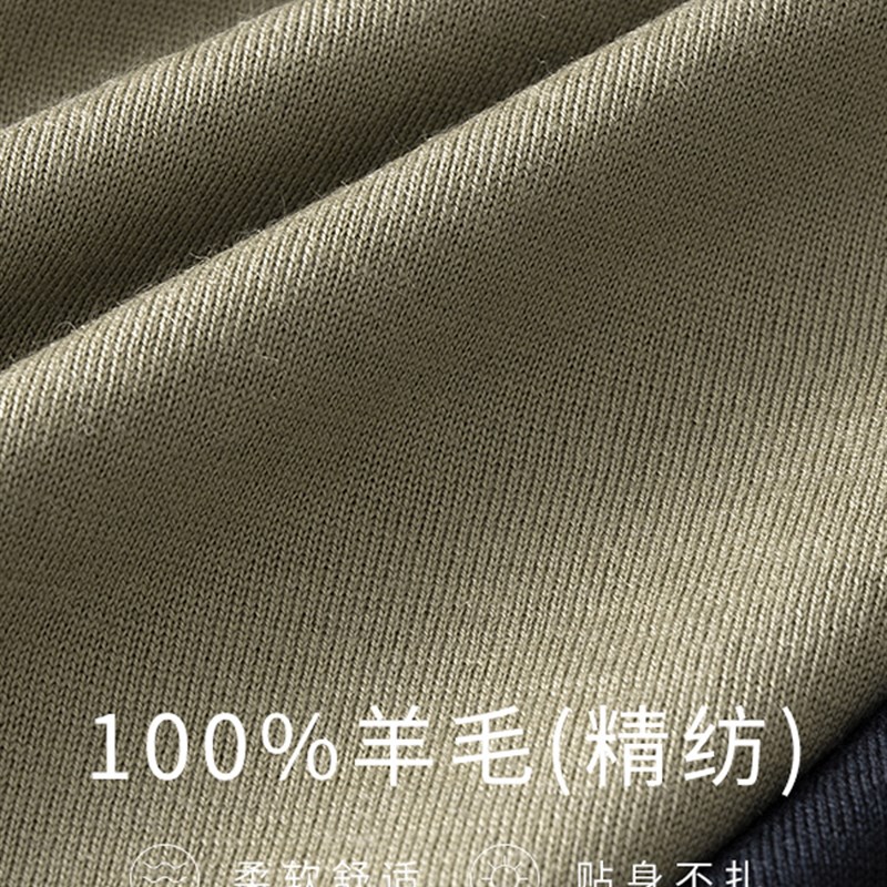 薄款精纺短袖羊毛衫男100纯羊毛圆领毛衣男士中年针织.打底衫春秋