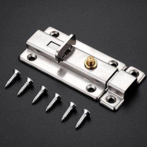 不锈钢4寸弹簧 门锁自弹门栓锁插销扣卫生间门窗门栓门扣木门明装