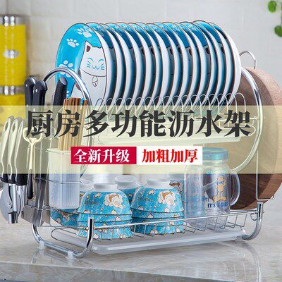 家用水槽驾架淋水溧水沥水厨房箜空控历碗架置物漏水碗碟放洗宛碗