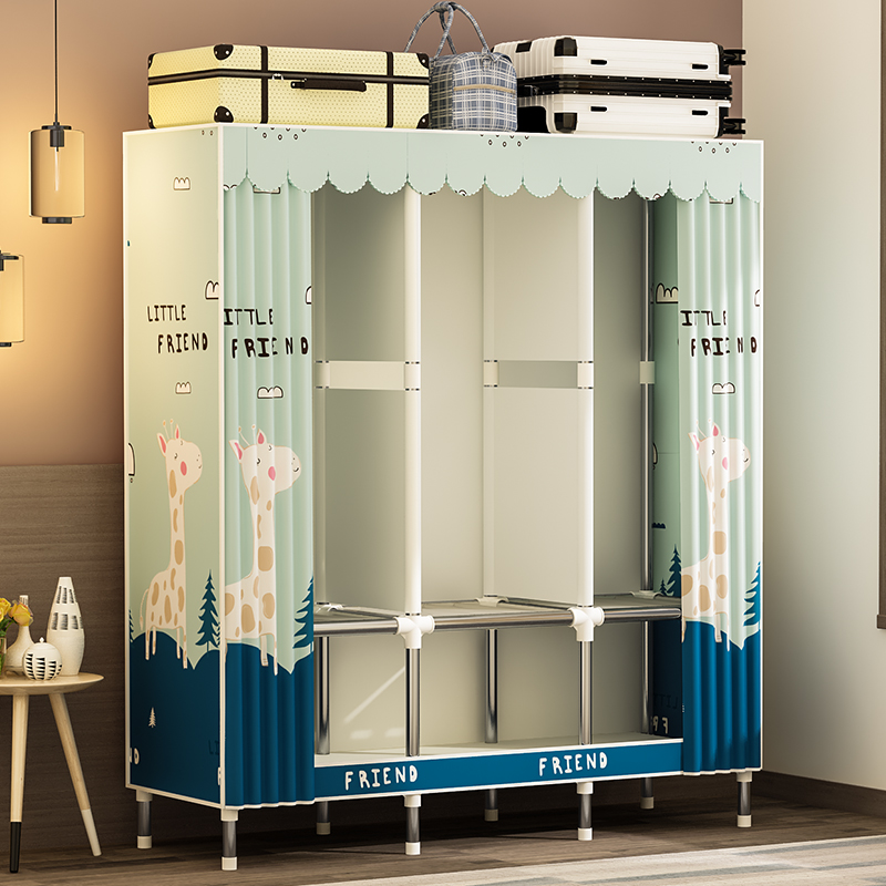 衣柜简易家用卧室组装布衣柜加厚出租房结实耐用收纳柜子宿舍衣橱