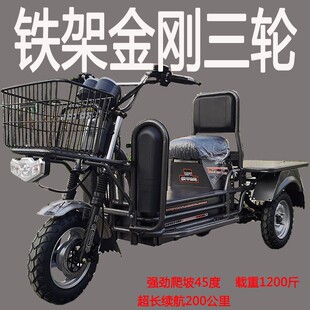21年载重王电动三轮车大力神载货快餐拉客快递爬坡王家用送货车