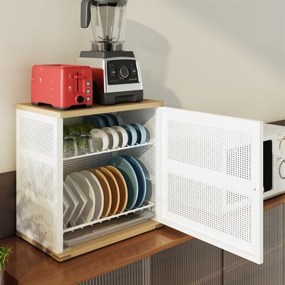 碗柜家用厨房收纳柜子小型放碗橱柜台面迷你简易桌面储物柜餐边柜