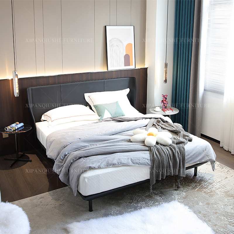 意大利ALYS皮床现代简约真皮床意式极简北欧主卧轻奢设计师双人床