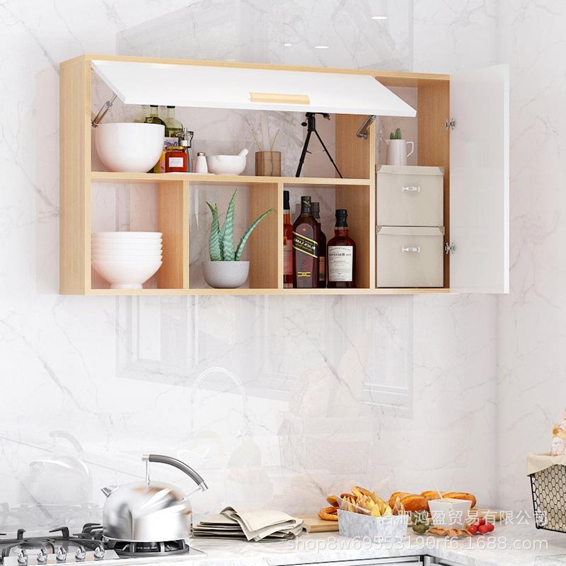 墙上置物架墙壁储物柜子壁挂收纳吊柜卧室壁柜北欧简约实木书架