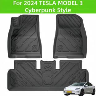 For 2024 MODEL 3 Cyberpunk Style TPE Car Floor Mat/Trunk Mat