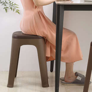 塑料凳子加厚家用大人结实现代简约餐桌备用高凳客厅圆凳熟胶凳子