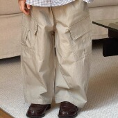 儿童灰色宽松大口袋休闲长裤 新款 韩版 工装 Pawn 裤 Tiger2025秋季