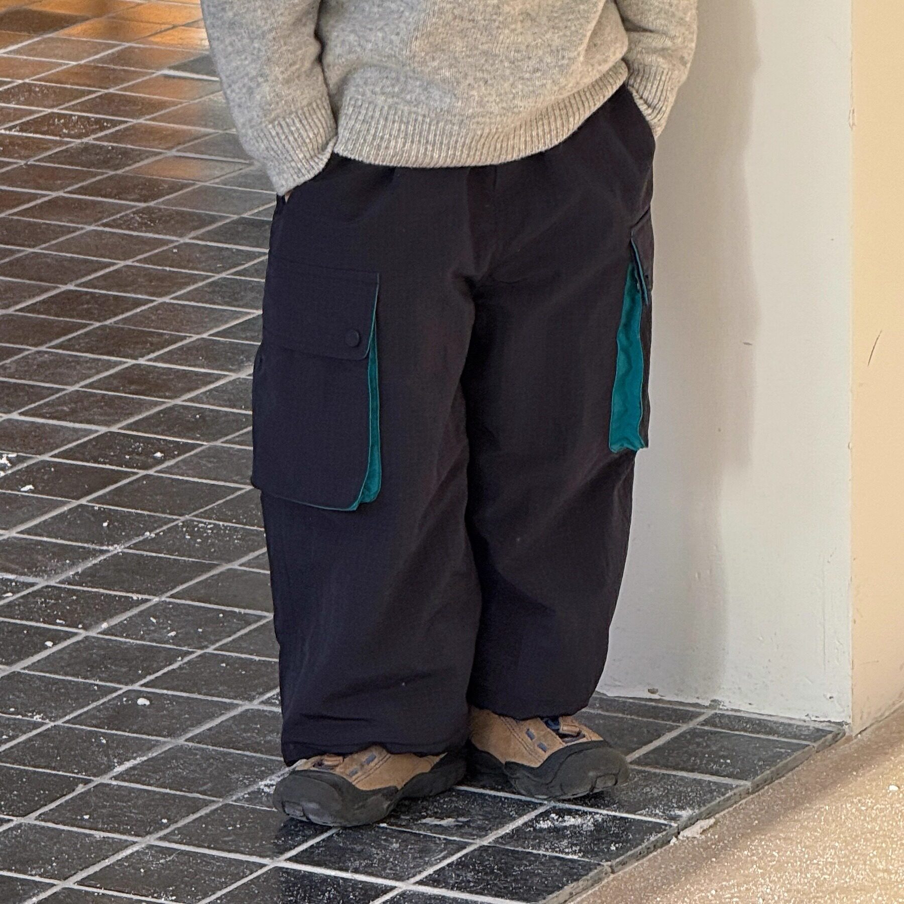 Pawn Tiger2025冬季儿童藏青格纹户外休闲裤撞色大口袋工装加绒裤,童装/婴儿装/亲子装,裤子,淘宝优惠券,粉丝福利购,淘宝优惠卷