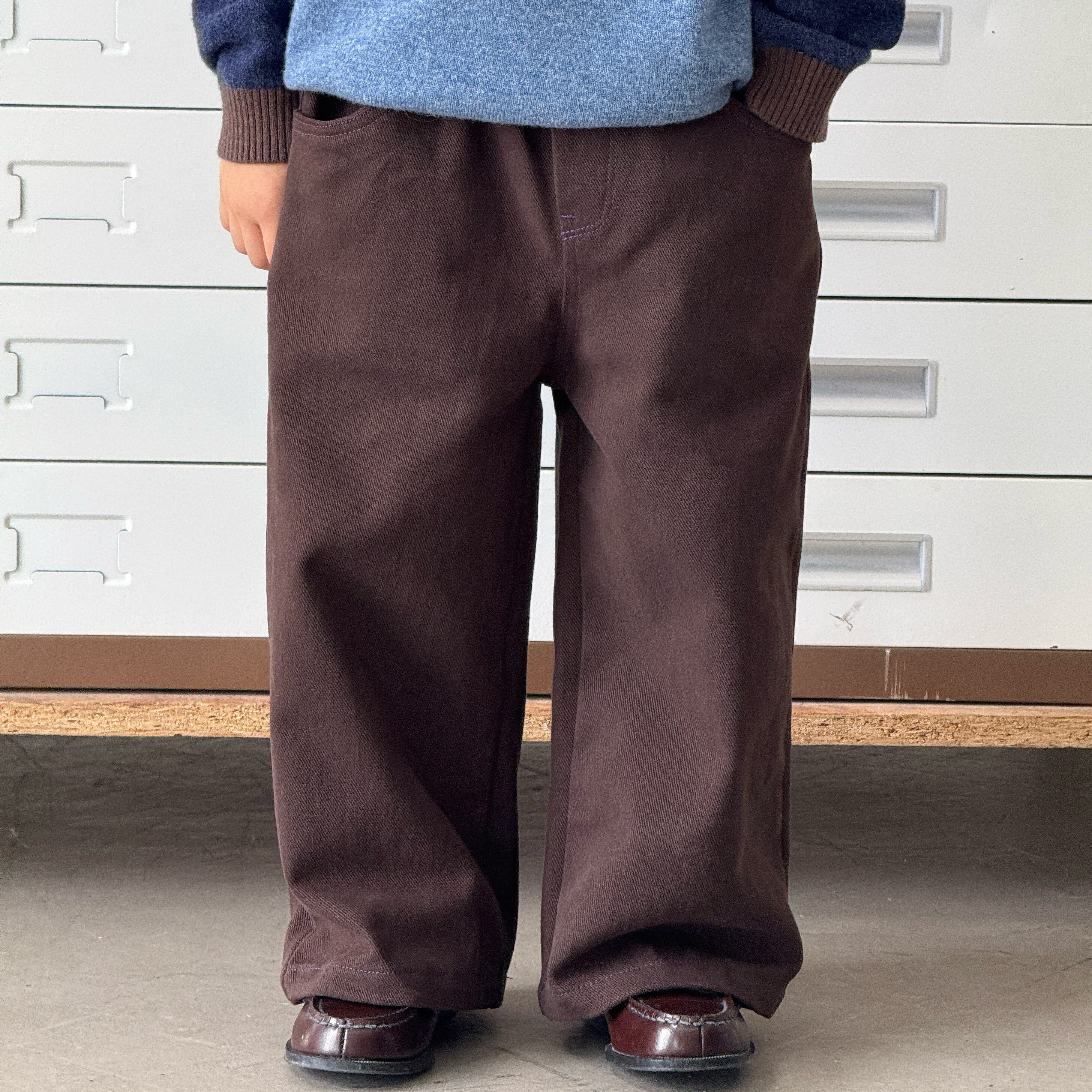 Pawn Tiger2025秋冬季新款儿童纯棉拉毛美拉德百搭加厚直筒牛仔裤