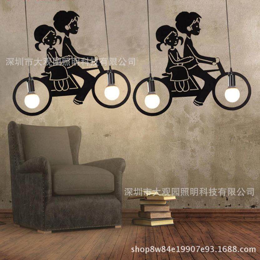 复古 个性吊灯铁艺创意餐厅咖啡厅吧台服装店英文字母数字组合灯