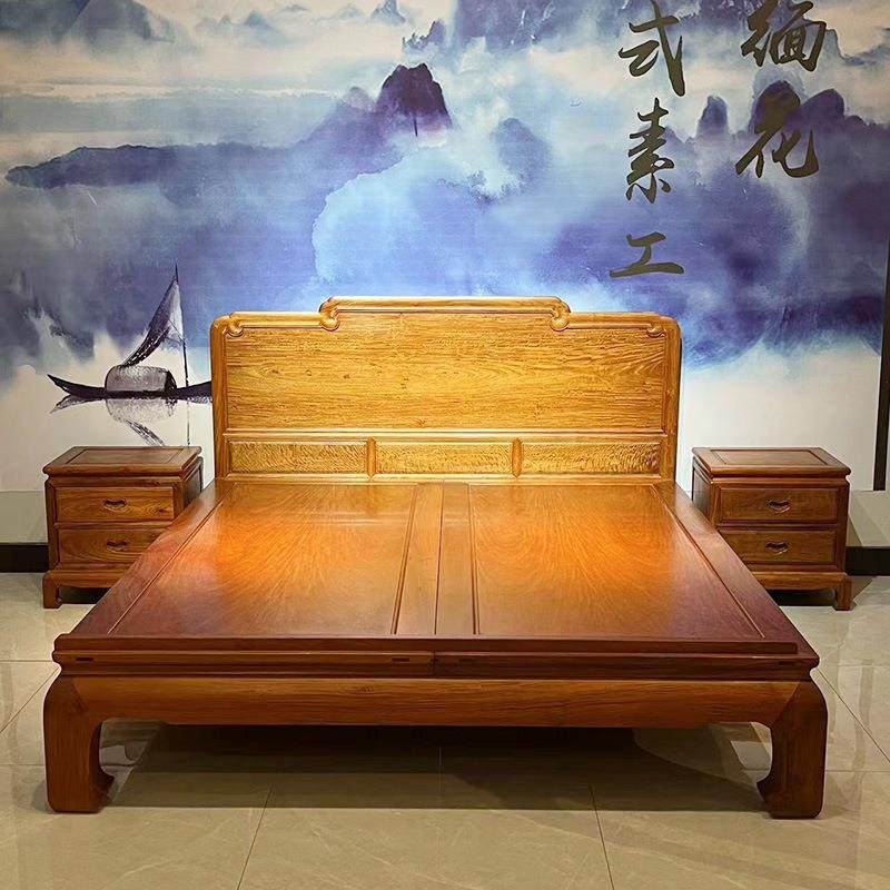 缅甸花梨木双人床大果紫檀明式红木床主卧大床简约活拆大脚床,住宅家具,实木床,淘宝优惠券,粉丝福利购,淘宝优惠卷