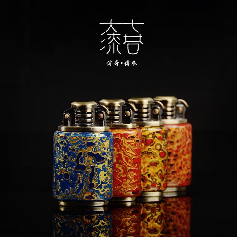 大漆打火机传统生漆工艺佐罗煤油打火机犀皮漆器工艺品送礼品男士