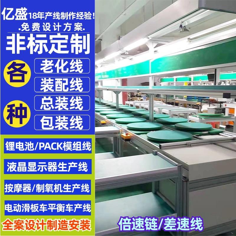 免费设计投屏显示器左右循环测试老化线LCD液晶电视倍速链组装线