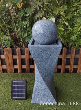 新款扭曲线条型创意流水喷泉园林家庭室内户外庭院太阳能摆件-3