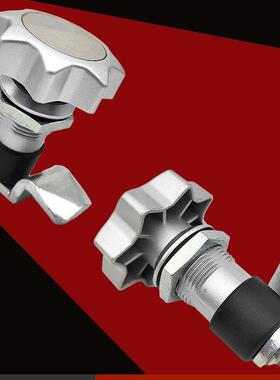 圆柱转舌锁90度旋钮转开启压缩锁紧八角星形机箱柜把手门锁XBC01