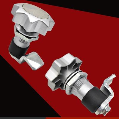 圆柱转舌锁90度旋钮转开启压缩锁紧八角星形机箱柜把手门锁XBC01