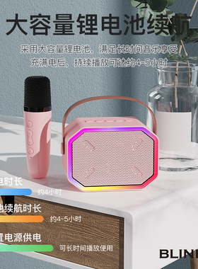BLINBLIN蓝牙音箱新款儿童蓝牙音箱家用K歌话筒音箱蓝牙音响P3