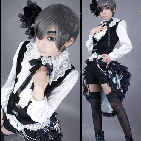 【魂漫轩】黑执事 夏尔cos 黑版 黑百合 马戏团 cosplay服装