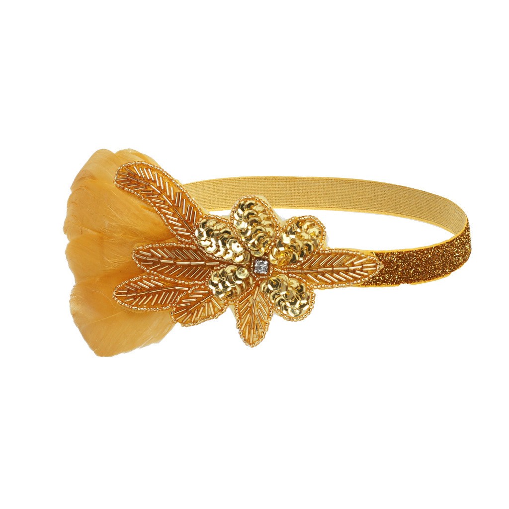 印第安嬉皮镶钻羽毛头带T台舞会演出头饰新年舞会发带直销