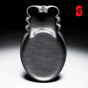 万石君国家非遗安徽歙砚精品水波纹天然仿古三足蝉砚书法用品手工