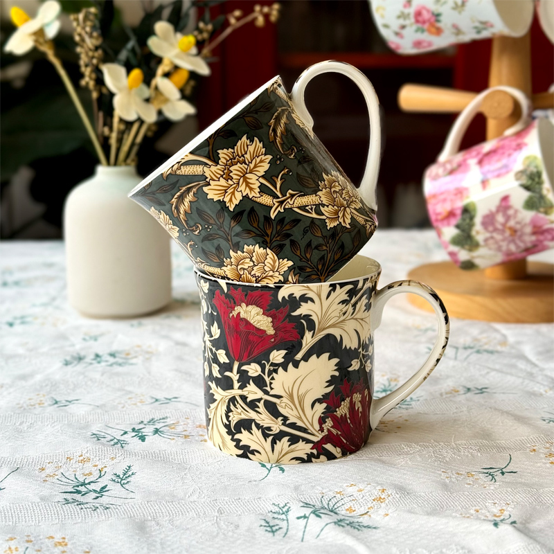 欧式宫廷风玫瑰骨瓷杯子奶杯咖啡奶茶下午茶杯陶瓷杯子家用可微波