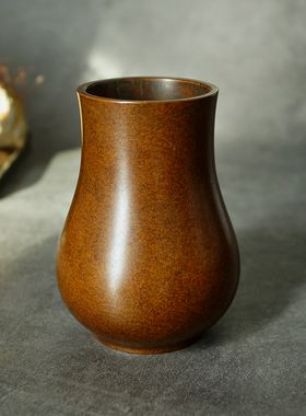 苏工手工铜创意瓶梅瓶打篆工具盛器茶道香道博古架书房礼佛