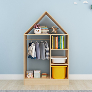 儿童衣柜收纳柜男孩家用卧室简易实木质挂衣柜女宝宝儿童房小衣橱