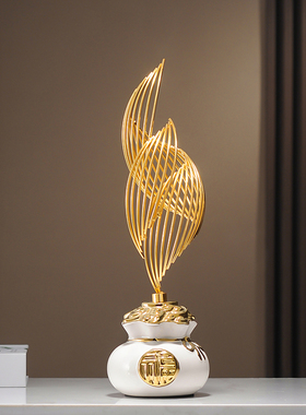 现代高端风生水聚宝盆元宝玄关酒柜电视柜麋鹿小鹿装饰品