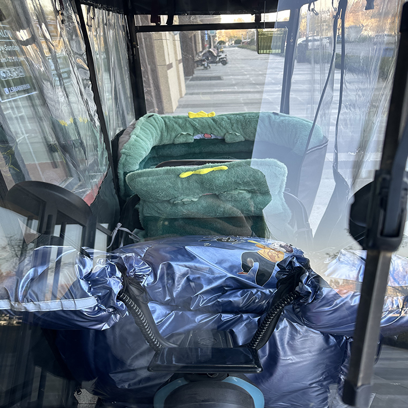 三轮车冬季坐垫电动三轮车坐垫冬季加厚加绒电动四轮车靠背椅垫子