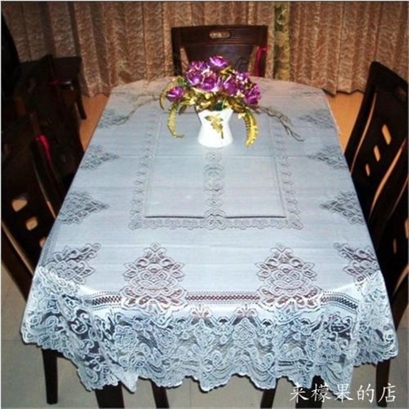 亚大纺织白色 西餐桌布2米X1.米大桌布盖布长方形桌布茶几布