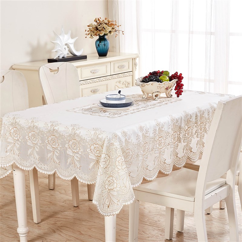 欧式餐桌布 长方形桌茶几家用pc 防水 防油免洗台布高档塑料布艺