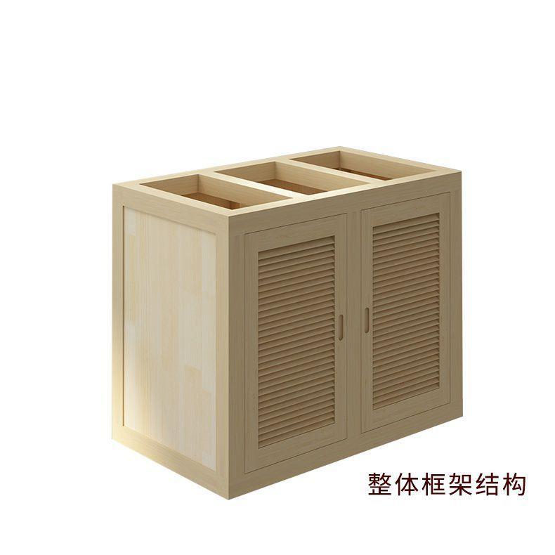 鱼缸底柜实木水草水族箱超白缸防水底座大中小型隔断地柜榫卯至哲