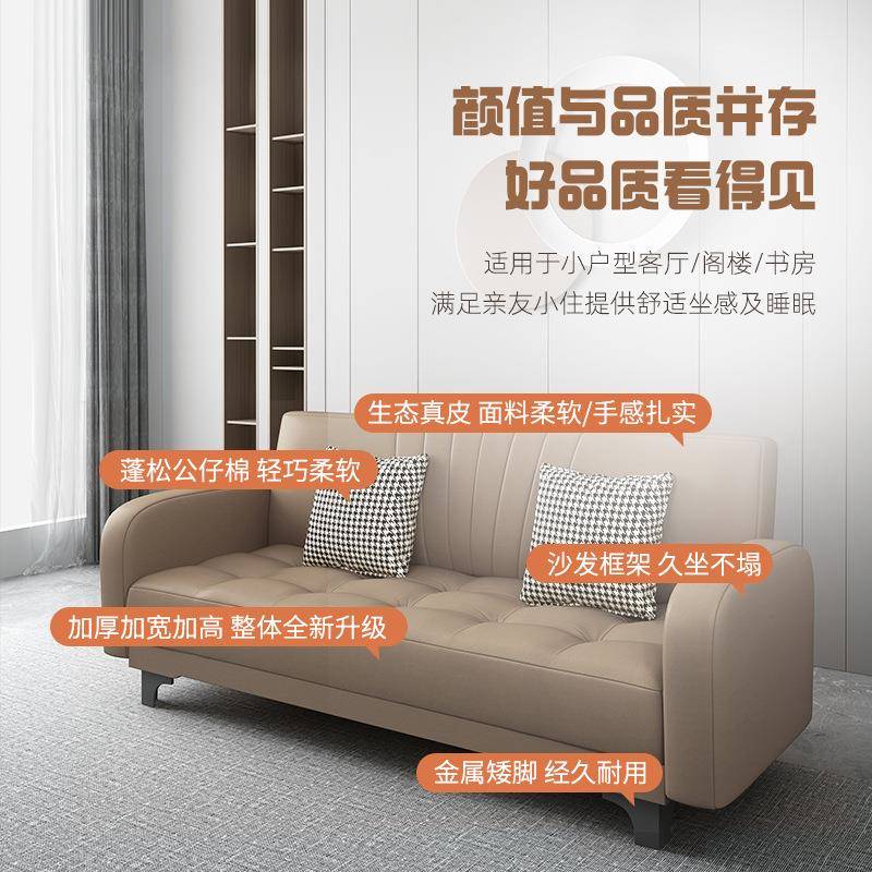 多功能布艺沙发客厅双人位简易两用可折叠懒人科技皮小户型沙发床