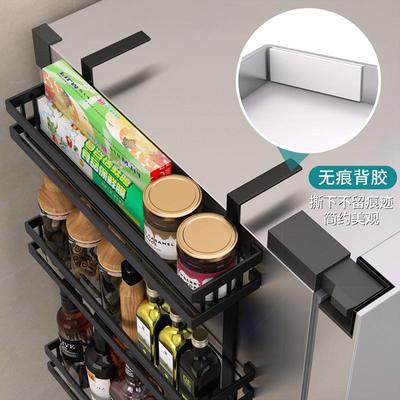 冰箱上外侧面置物架侧收纳旁边的侧门架子侧边壁挂式保鲜膜收纳架