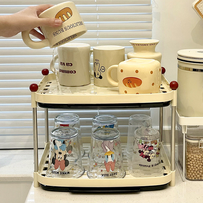 杯子收纳置物架杯架水杯沥水茶杯架水杯架收纳架托盘杯架子杯子架