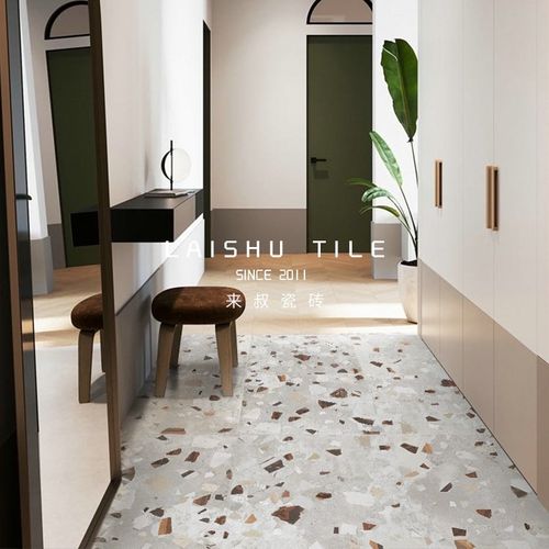 哑光大颗粒彩色水磨石地板砖卫生间防滑地砖玄关地板砖背景墙瓷砖