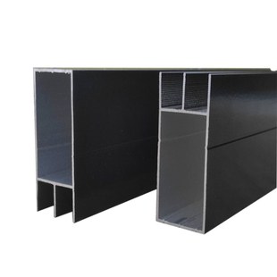 瓷砖橱柜铝合金黑色大山型山字铝双槽方管卡槽封边条灶台立柱铝材
